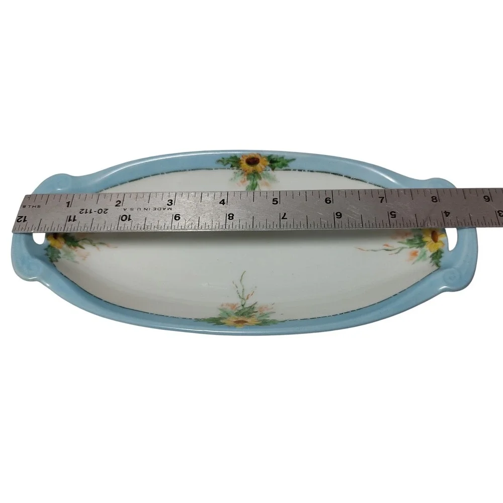Antique‎ RS Reinhold Schlegelmilch Dish Germany Pickle Celery Oblong Floral SEE